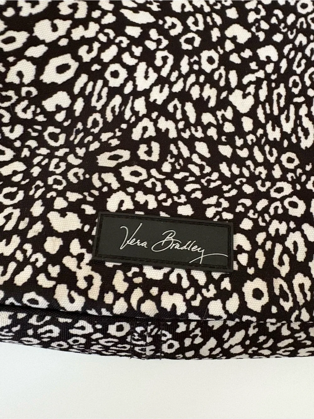 Vera Bradley Black and Cream Leopard-Print Crossbody